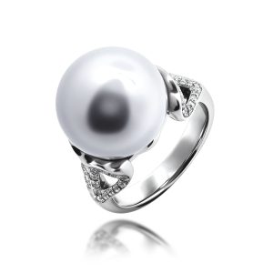 South Sea Pearl Diamond Ring
