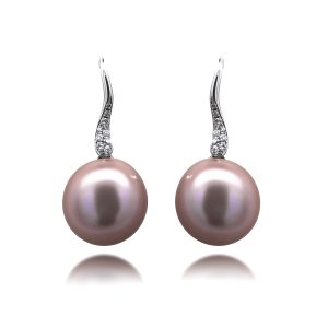 Fresh Water Pearl Diamond Earrings