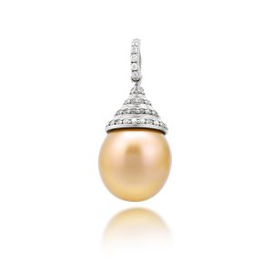 South Sea Gold Pearl Diamond Earrings