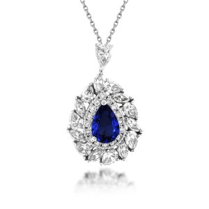 Blue Sapphire Diamond Necklace